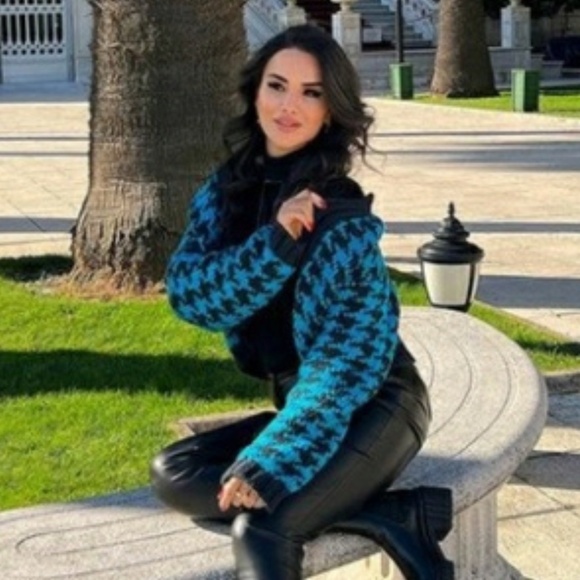 NEW Zara Houndstooth Cardigan Small - Picture 8 of 15